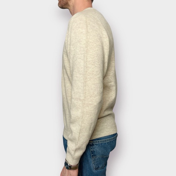 Preswick & Moore Heathered Light‎ Tan Wool Sweater - Picture 4 of 5